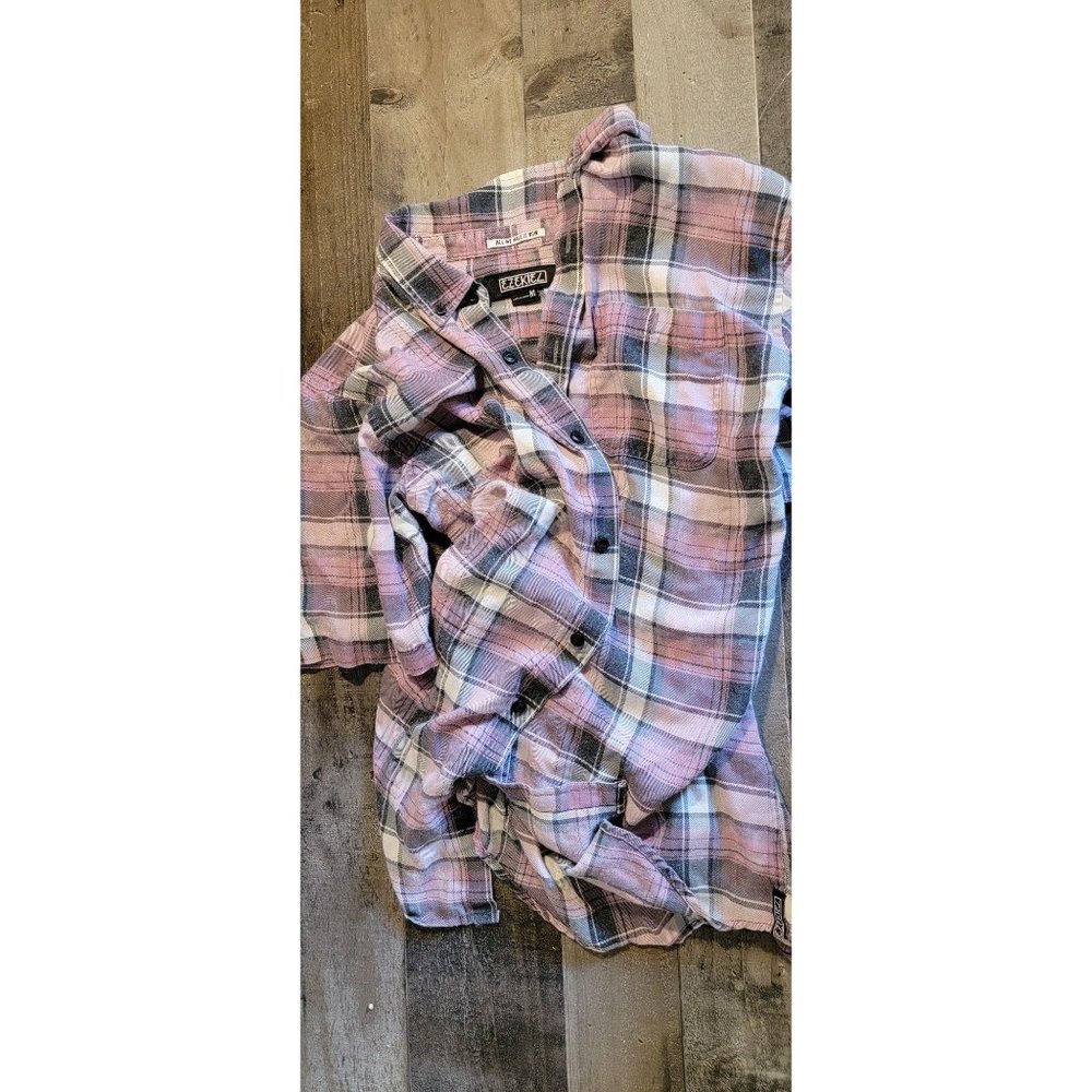 All we have is now pink women's flannel plaid‎